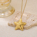 Collana con ciondolo a forma di stella marina in acciaio inossidabile, stile marino