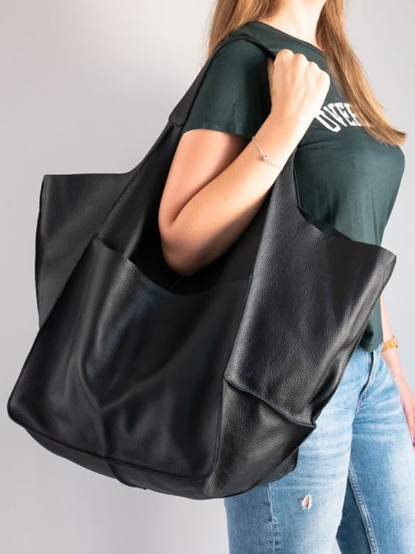 Borse vintage di grande capacità in morbida pelle PU, borsa grande di lusso firmata da donna, borsa a tracolla da spiaggia per le vacanze