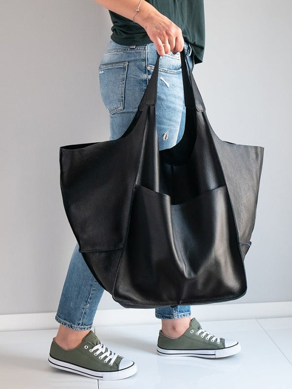Borse vintage di grande capacità in morbida pelle PU, borsa grande di lusso firmata da donna, borsa a tracolla da spiaggia per le vacanze