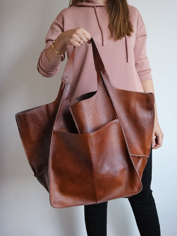 Borse vintage di grande capacità in morbida pelle PU, borsa grande di lusso firmata da donna, borsa a tracolla da spiaggia per le vacanze