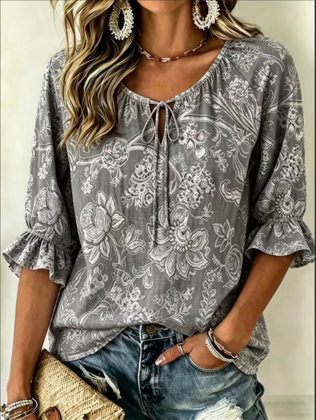 Camicia casual con colletto primavera/estate, per tutti i giorni.