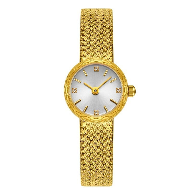 Mini orologio da donna in stile vintage con maglia in rame retrò