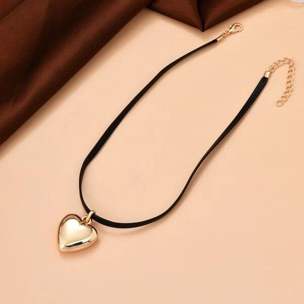 Collana da donna con ciondolo a cuore semplice e creativo,