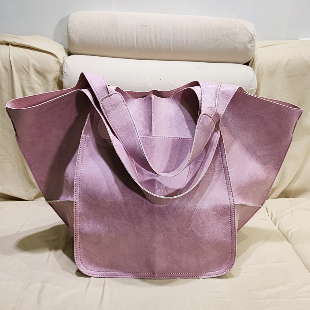 Borse vintage di grande capacità in morbida pelle PU, borsa grande di lusso firmata da donna, borsa a tracolla da spiaggia per le vacanze
