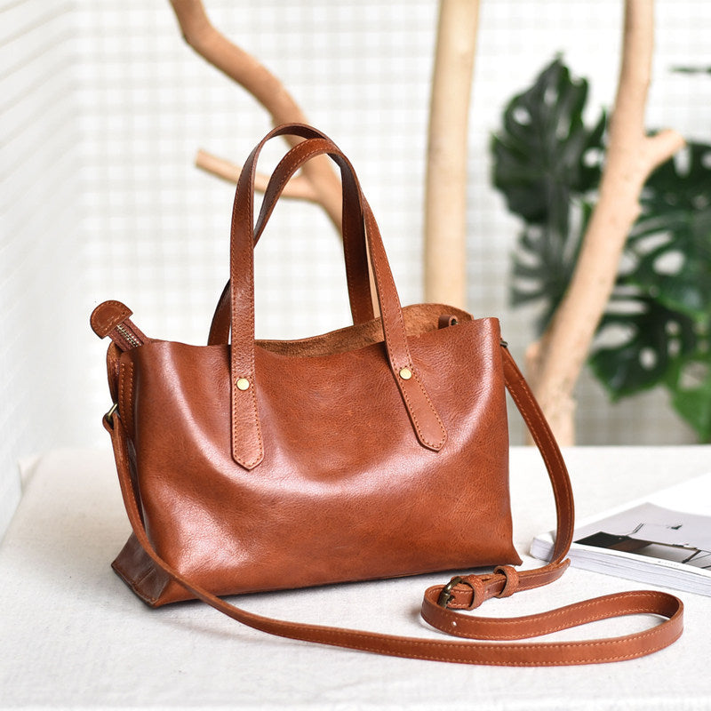 Borsa a tracolla da donna vintage e versatile in morbida pelle, ideale per gli spostamenti quotidiani