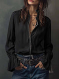 Camicia casual da resort in stile europeo e americano per donna