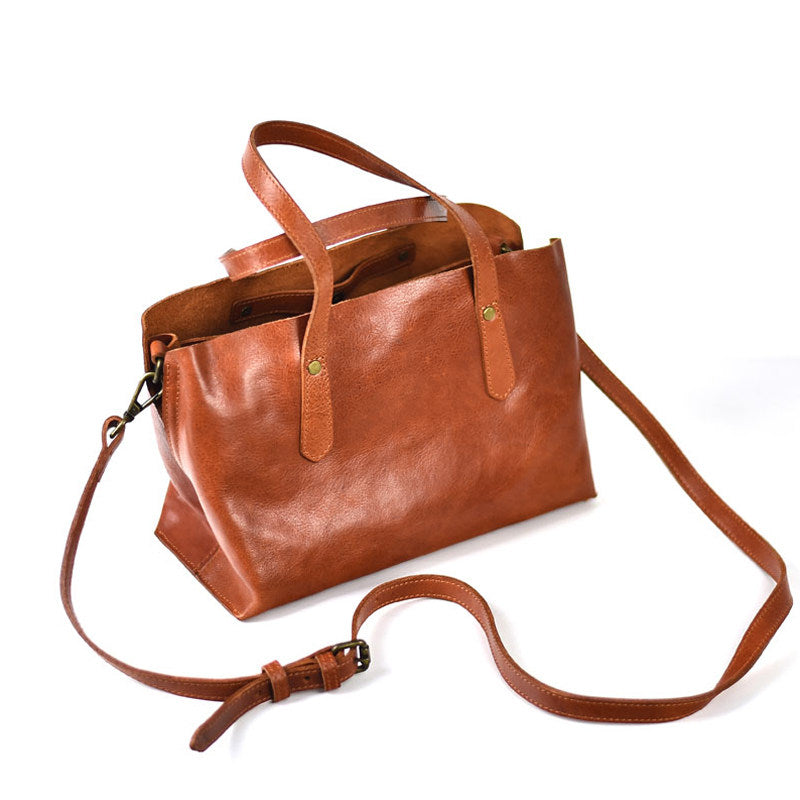 Borsa a tracolla da donna vintage e versatile in morbida pelle, ideale per gli spostamenti quotidiani
