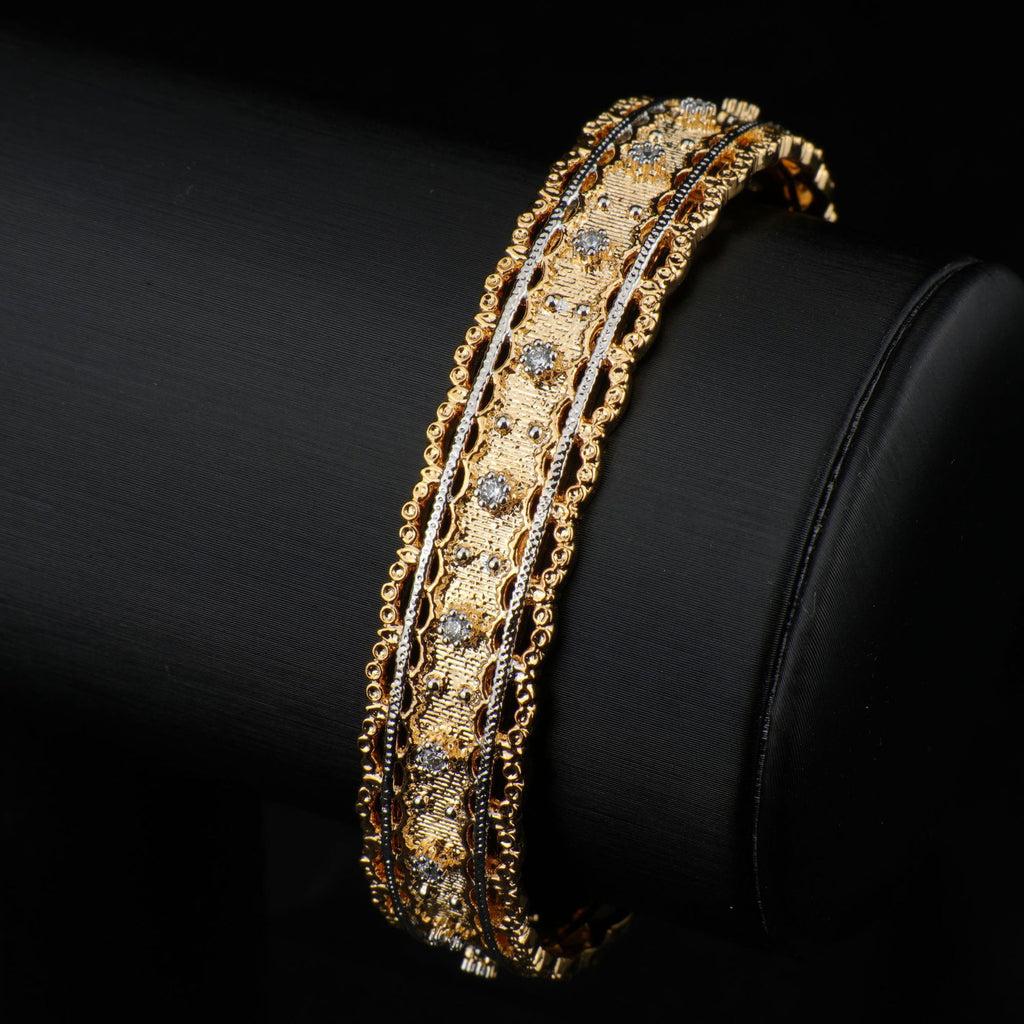 Bracciale rigido stile Buccellati italiano, in rame placcato oro 18 carati