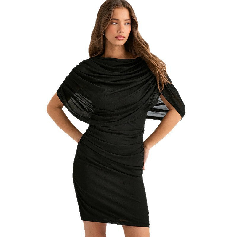 Women's sleeveless fitted dress with mesh inserts