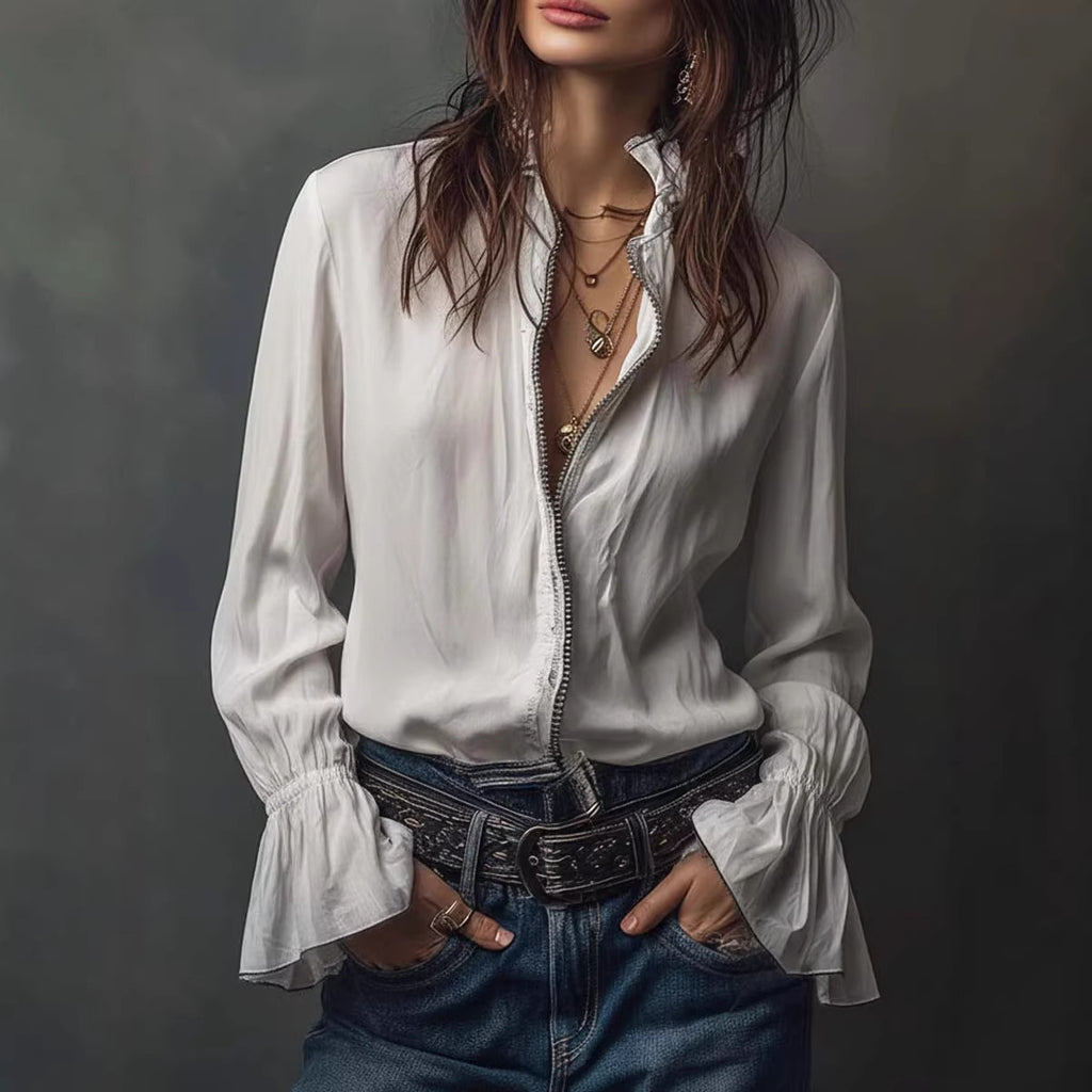 Camicia casual da resort in stile europeo e americano per donna