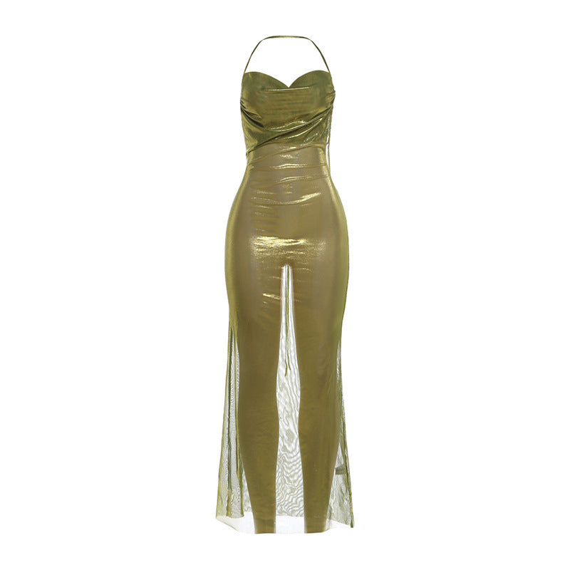 Abito da donna sexy con scollo all'americana e schiena scoperta