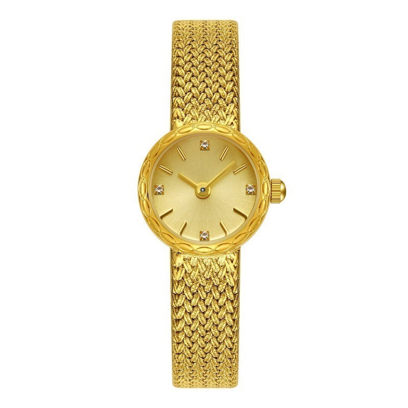 Mini orologio da donna in stile vintage con maglia in rame retrò