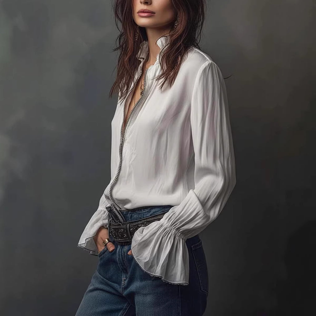 Camicia casual da resort in stile europeo e americano per donna