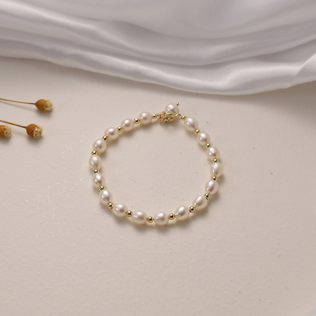 Bracciale da donna con perle d'acqua dolce naturali
