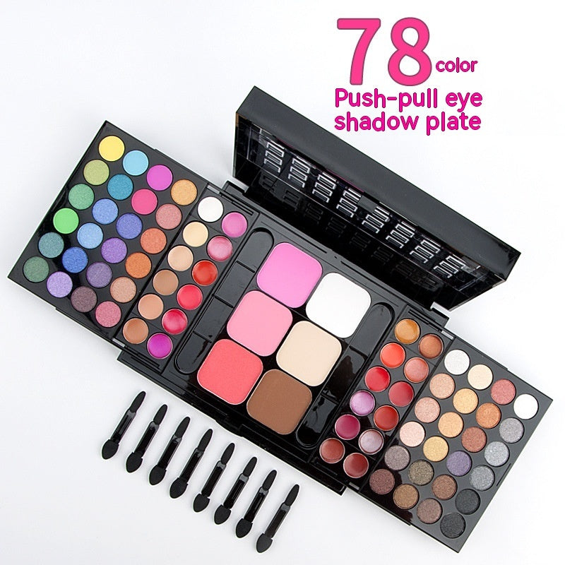 78-Color Makeup Set with Powders and Lipsticks