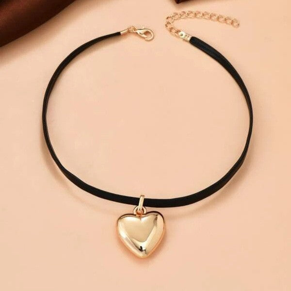 Collana da donna con ciondolo a cuore semplice e creativo,