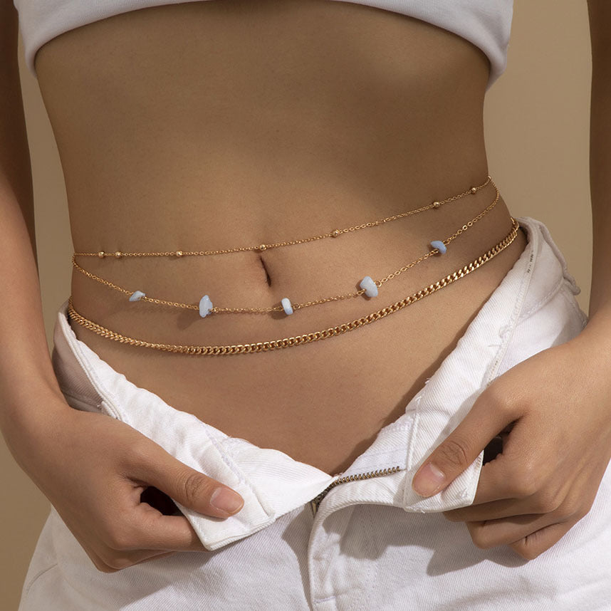 Collana a catena multistrato sexy per il corpo da donna