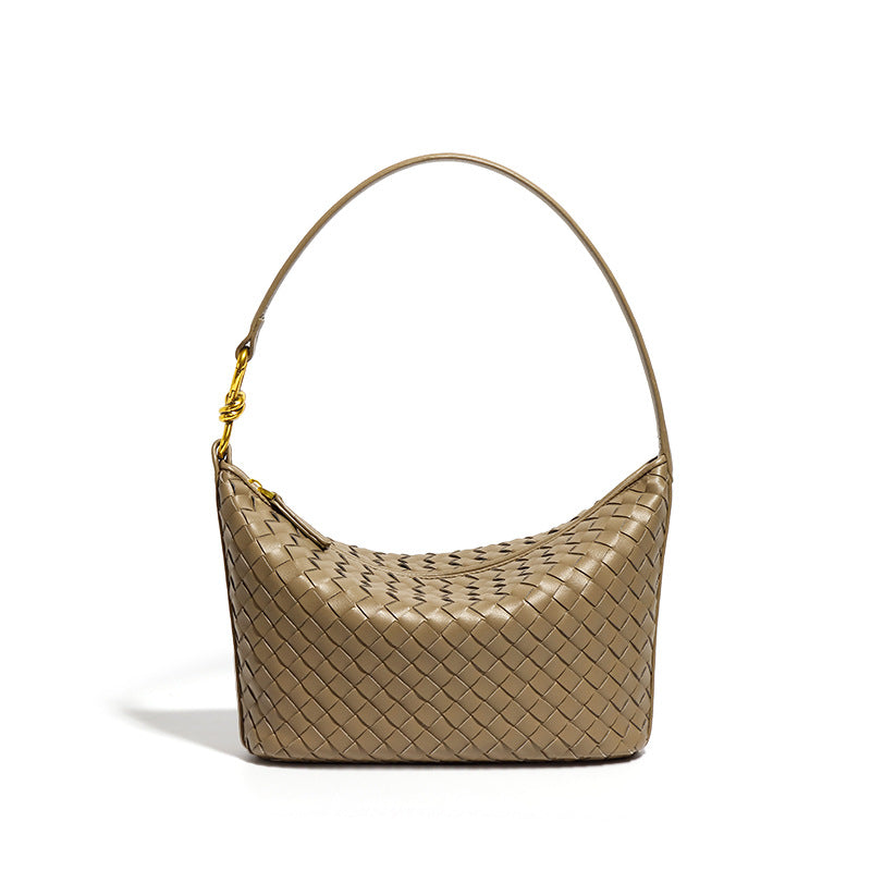 Borsa intrecciata a mano, alla moda, monospalla, a tracolla