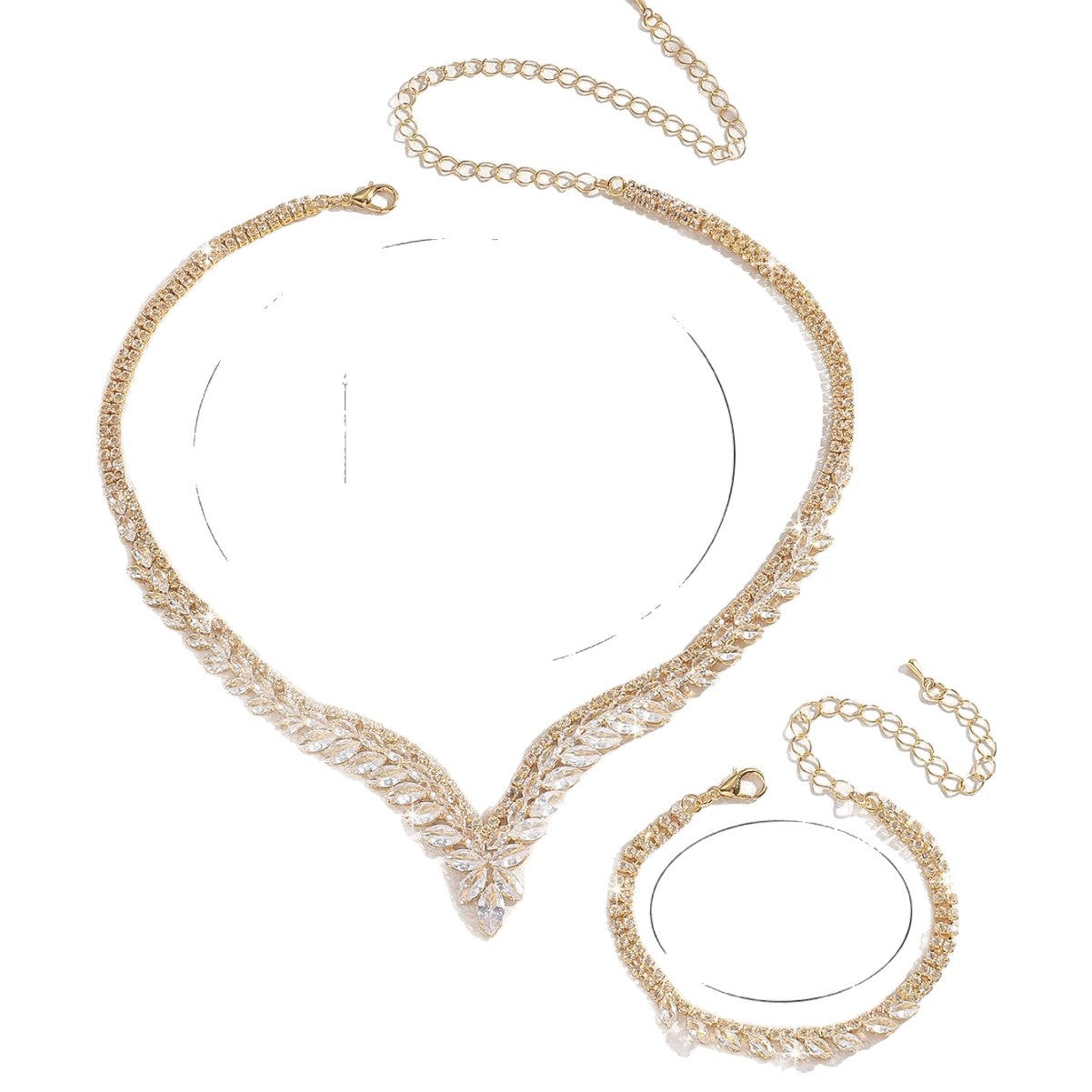 Collana da donna creativa di alta gamma con cristalli e zirconi