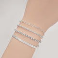 Set di catene cubane in stile europeo e americano, bracciale da donna in acciaio inossidabile con motivo a graffetta