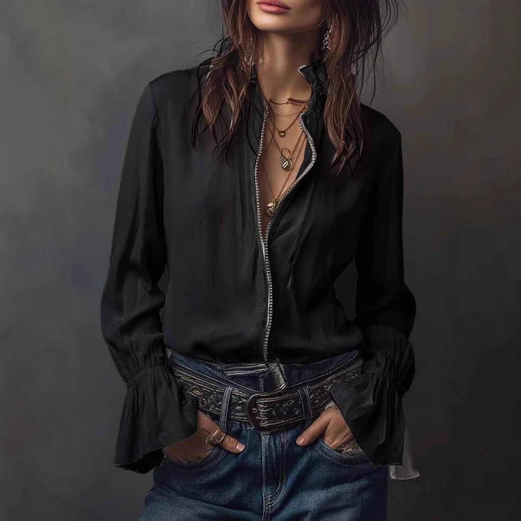 Camicia casual da resort in stile europeo e americano per donna