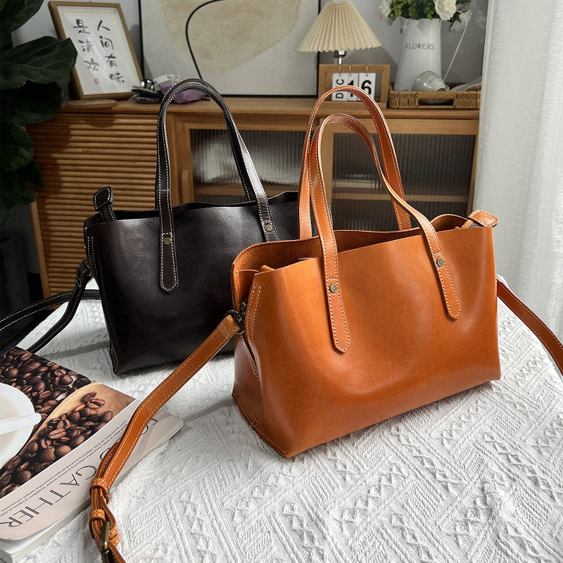 Borsa a tracolla da donna vintage e versatile in morbida pelle, ideale per gli spostamenti quotidiani