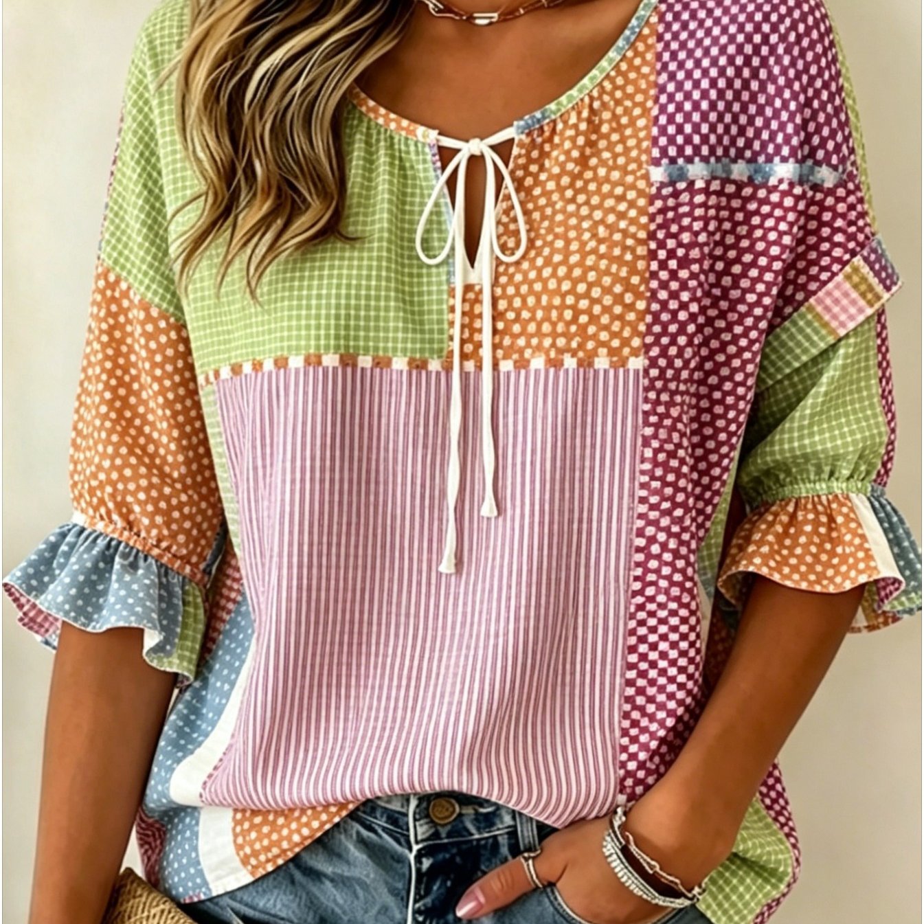 Camicia casual con colletto primavera/estate, per tutti i giorni.
