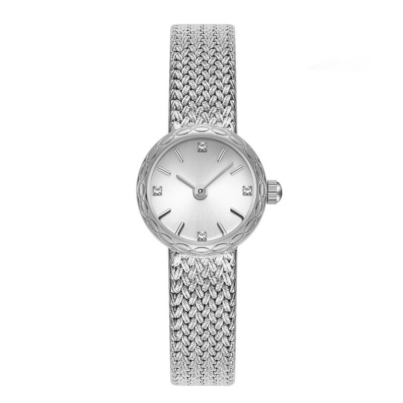 Mini orologio da donna in stile vintage con maglia in rame retrò