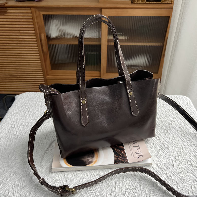 Borsa a tracolla da donna vintage versatile in morbida pelle
