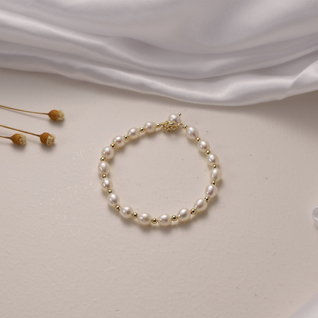 Bracelet pour femme avec perles d'eau douce naturelles