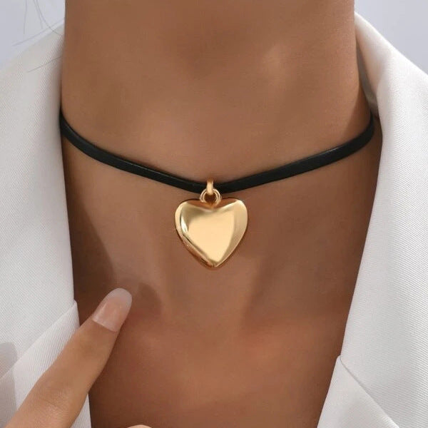 Collana da donna con ciondolo a cuore semplice e creativo,