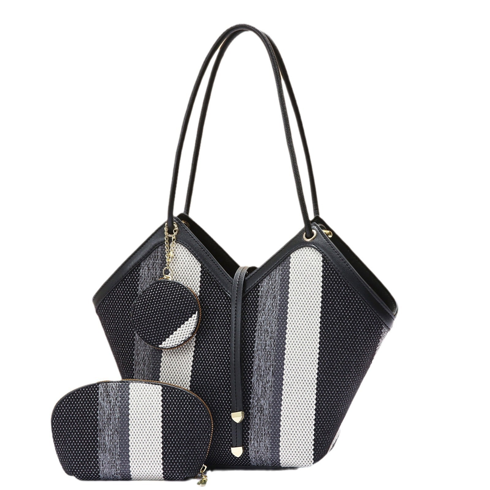 Elegante borsa tote capiente con un design di tendenza in blocchi di colore