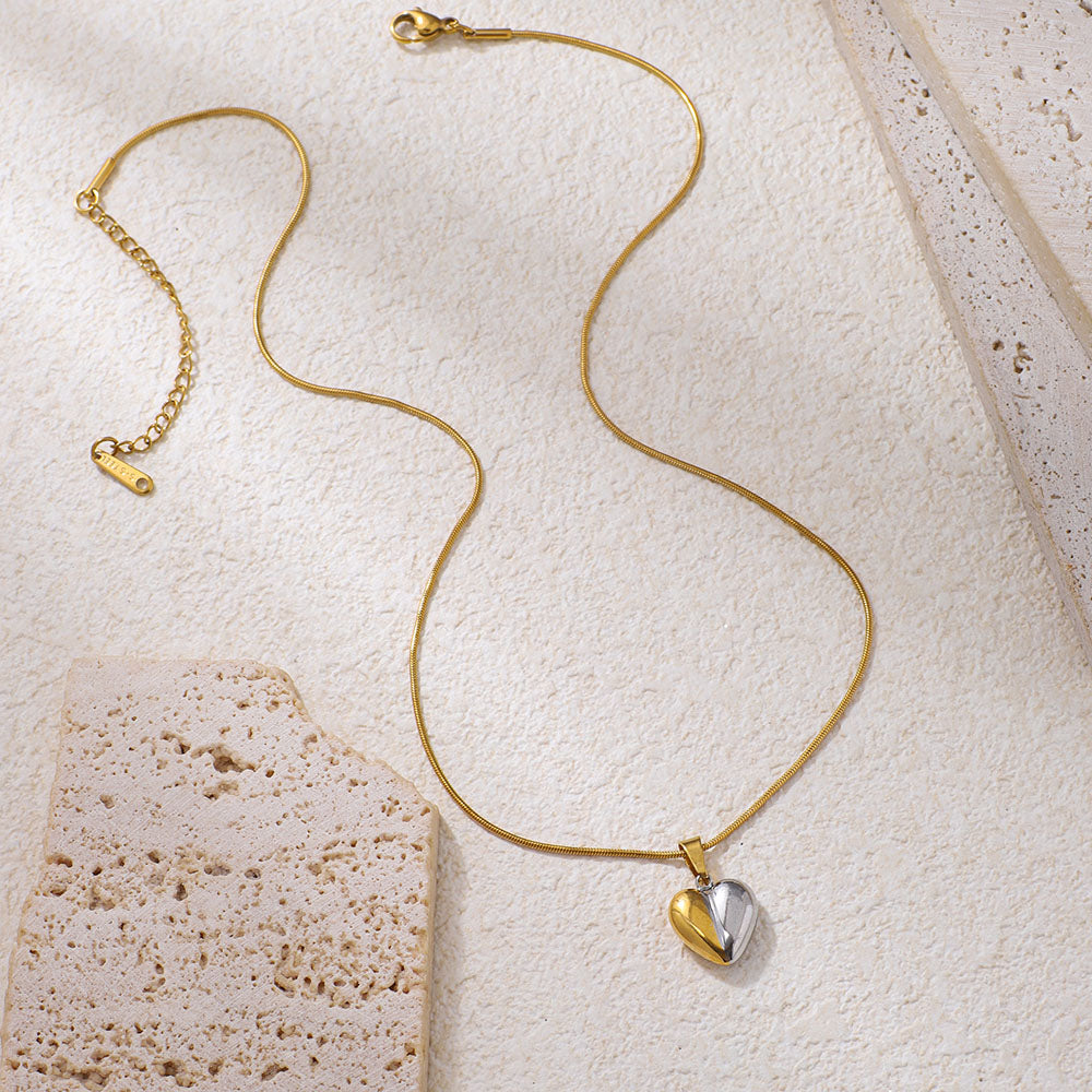 Collane cuore bicolore elegance